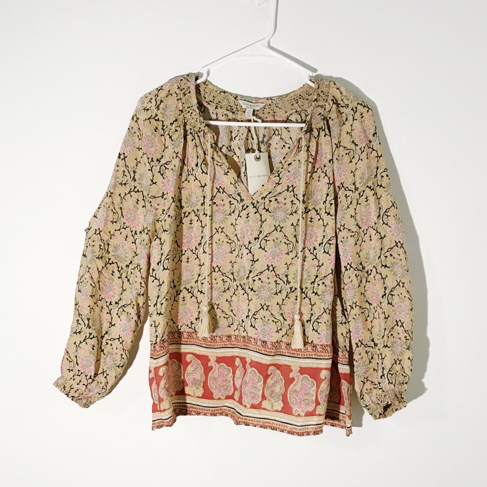 Lucky Brand NWT- Peasant Blouse size S - Picture 3 of 6